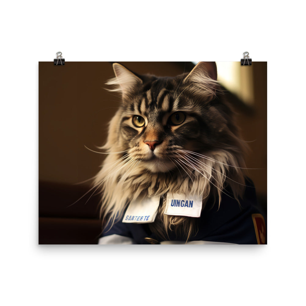 Maine Coon Mail Carrier Photo paper poster - PosterfyAI.com