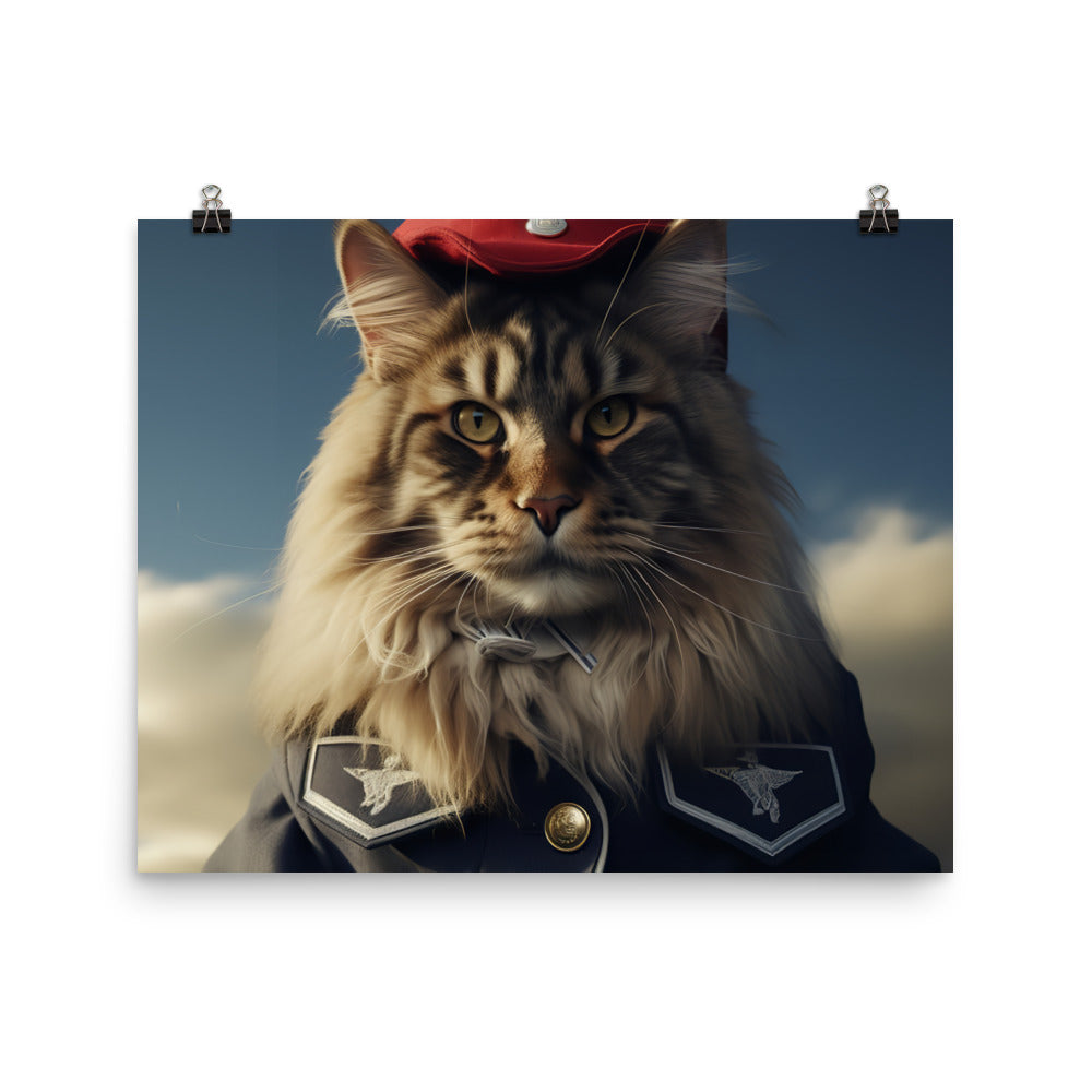 Maine Coon Mail Carrier Photo paper poster - PosterfyAI.com