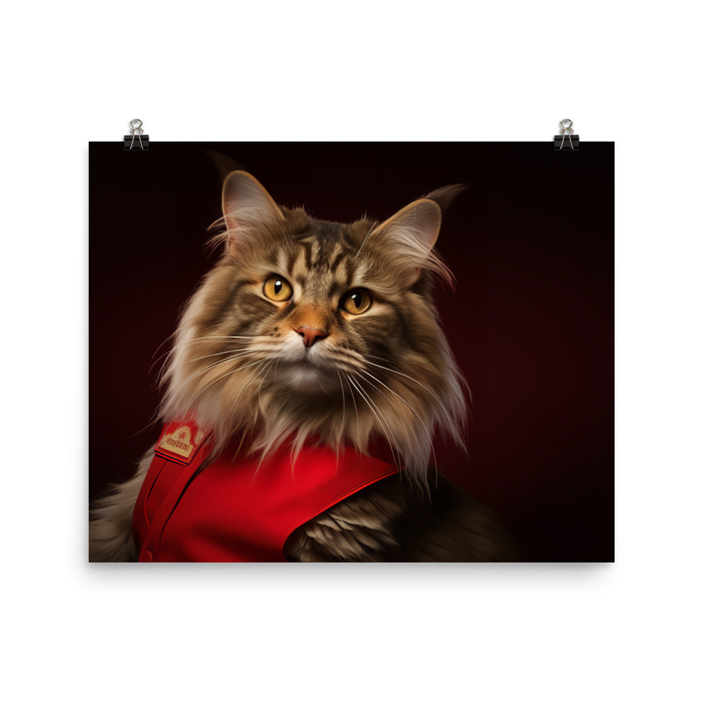 Maine Coon Fast Food Crew Photo paper poster - PosterfyAI.com