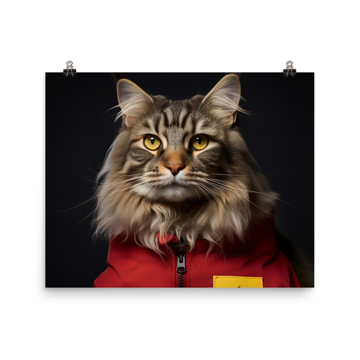 Maine Coon Fast Food Crew Photo paper poster - PosterfyAI.com