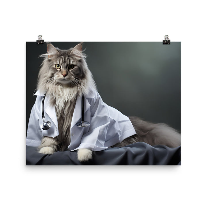 Maine Coon Doctor Photo paper poster - PosterfyAI.com