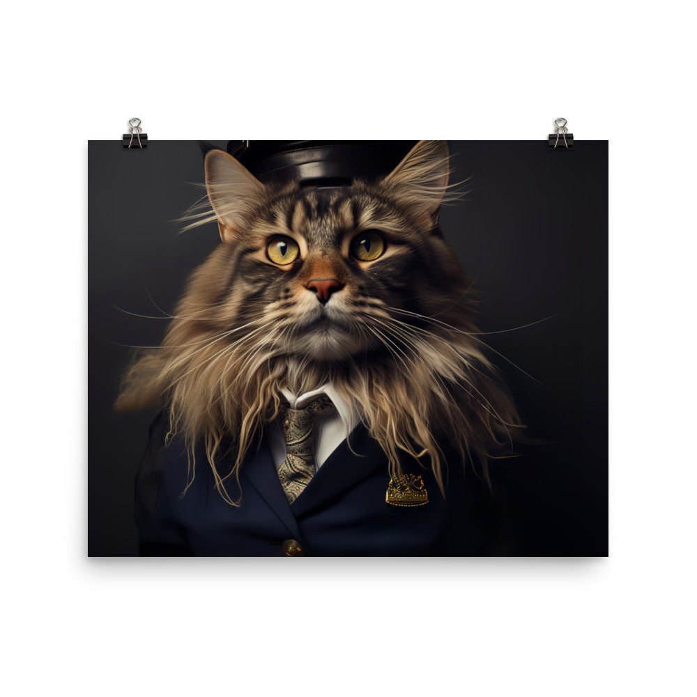 Maine Coon Cabin Crew Photo paper poster - PosterfyAI.com