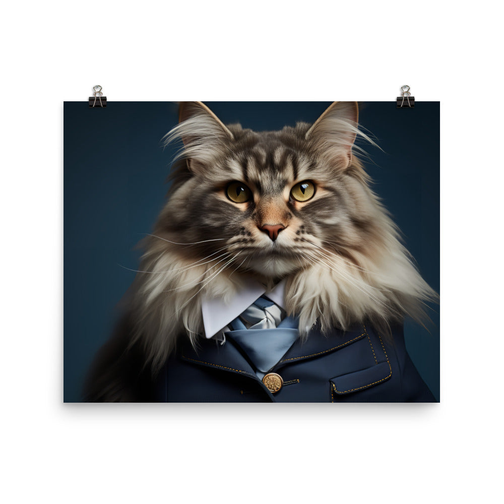 Maine Coon Cabin Crew Photo paper poster - PosterfyAI.com