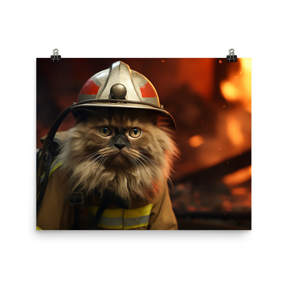 Himalayan Firefighter Photo paper poster - PosterfyAI.com
