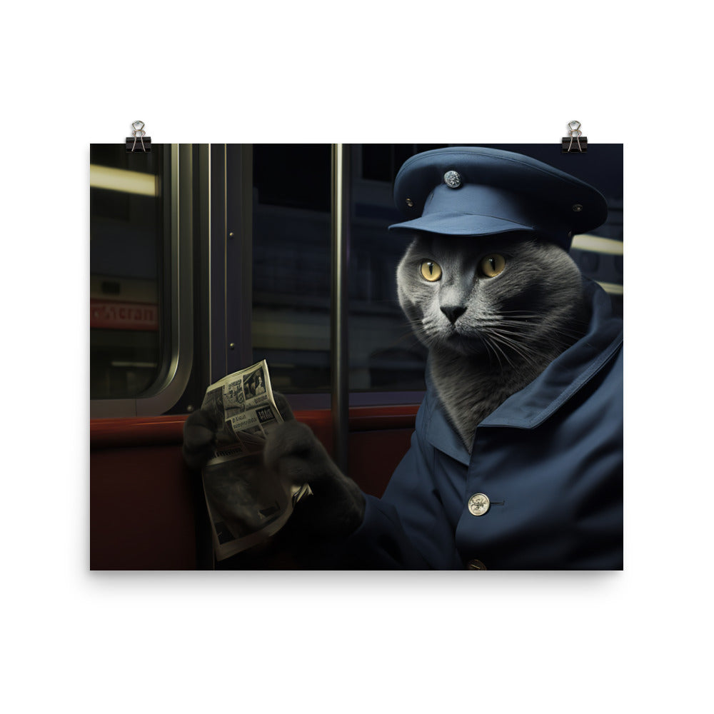 Russian Blue Transit Operator Photo paper poster - PosterfyAI.com