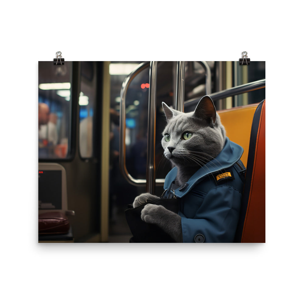 Russian Blue Transit Operator Photo paper poster - PosterfyAI.com