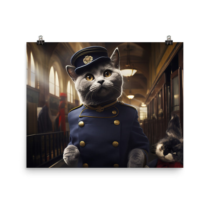 Russian Blue Transit Operator Photo paper poster - PosterfyAI.com