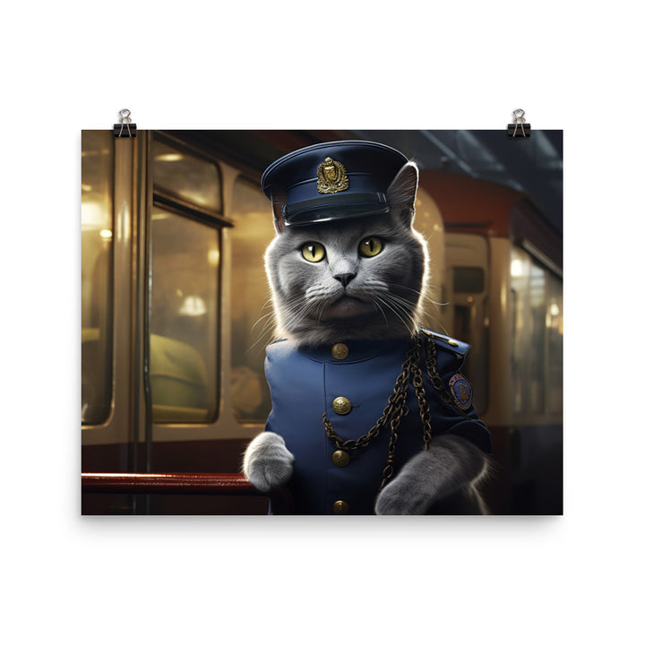 Russian Blue Transit Operator Photo paper poster - PosterfyAI.com