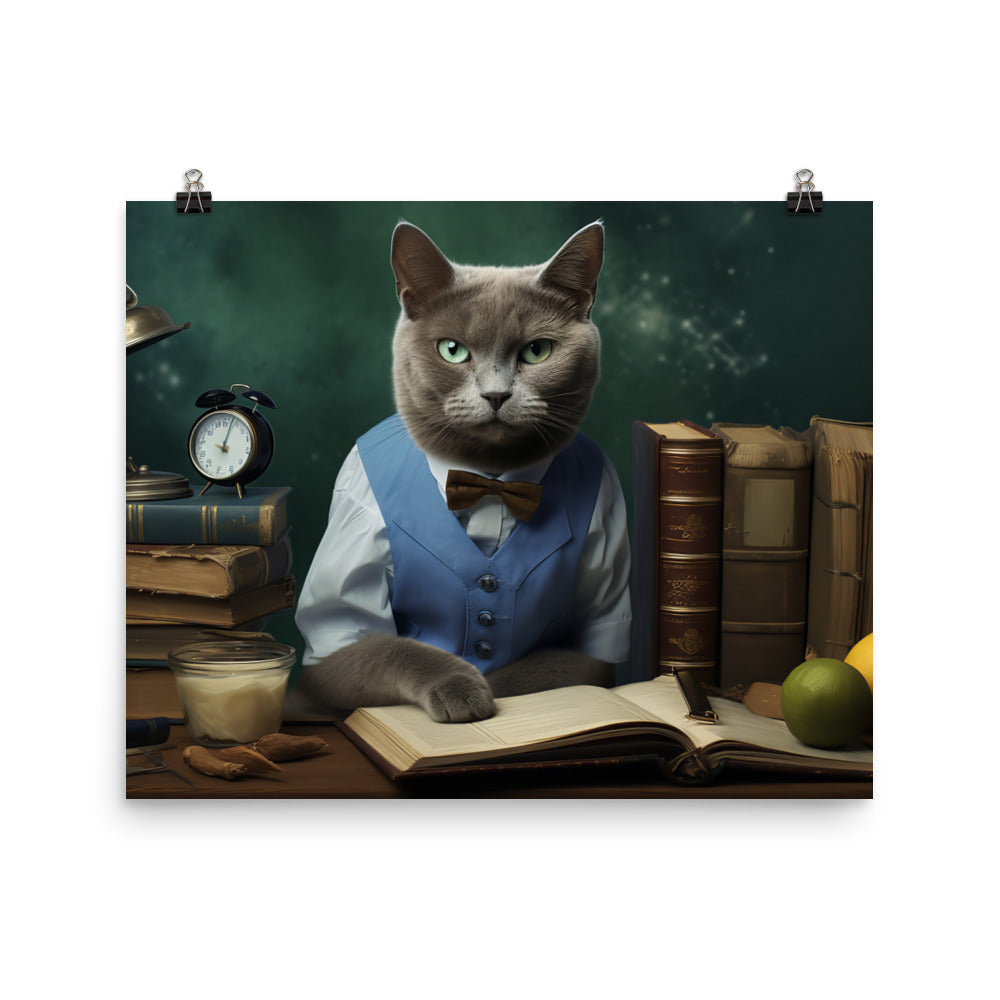 Russian Blue Student Photo paper poster - PosterfyAI.com