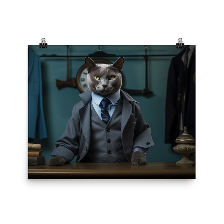 Russian Blue Sales Consultant Photo paper poster - PosterfyAI.com