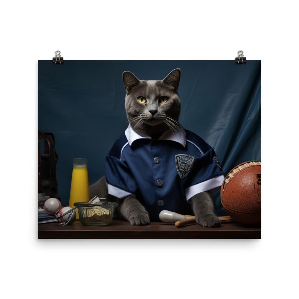 Russian Blue Referee Photo paper poster - PosterfyAI.com