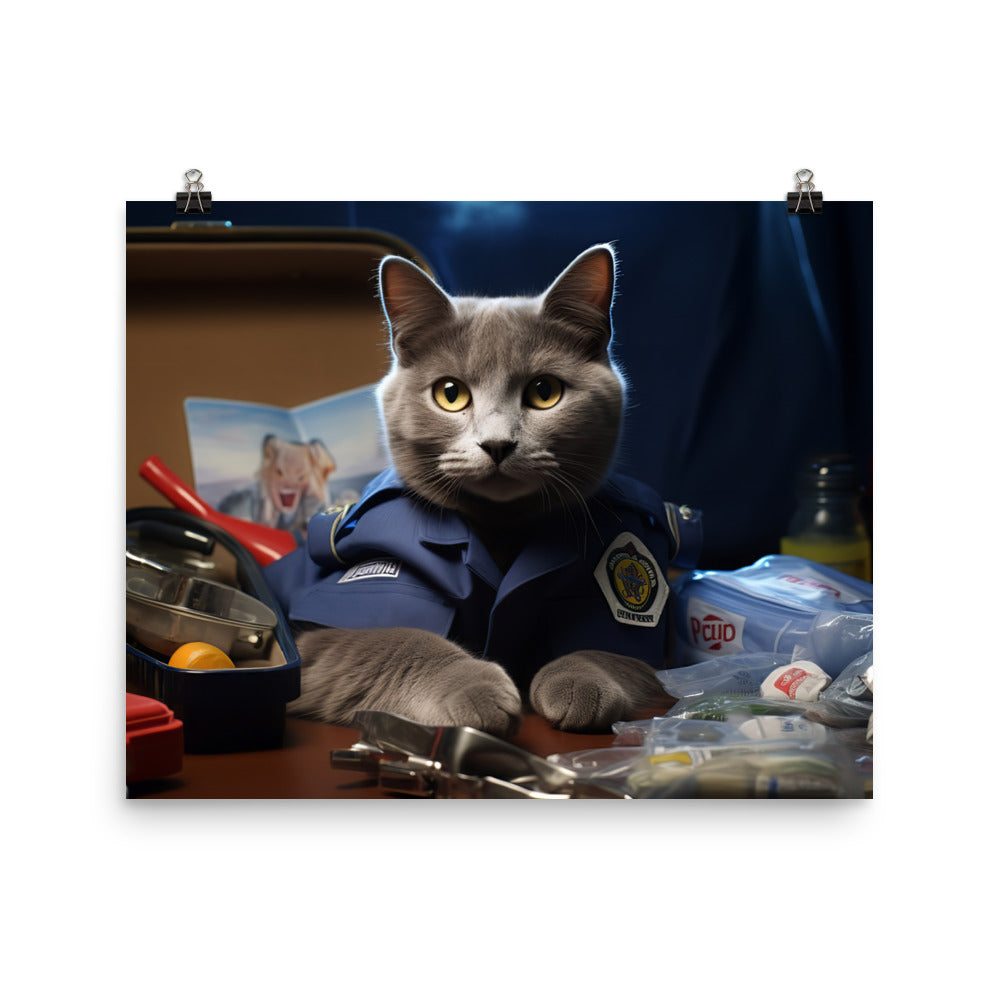 Russian Blue Paramedic Photo paper poster - PosterfyAI.com