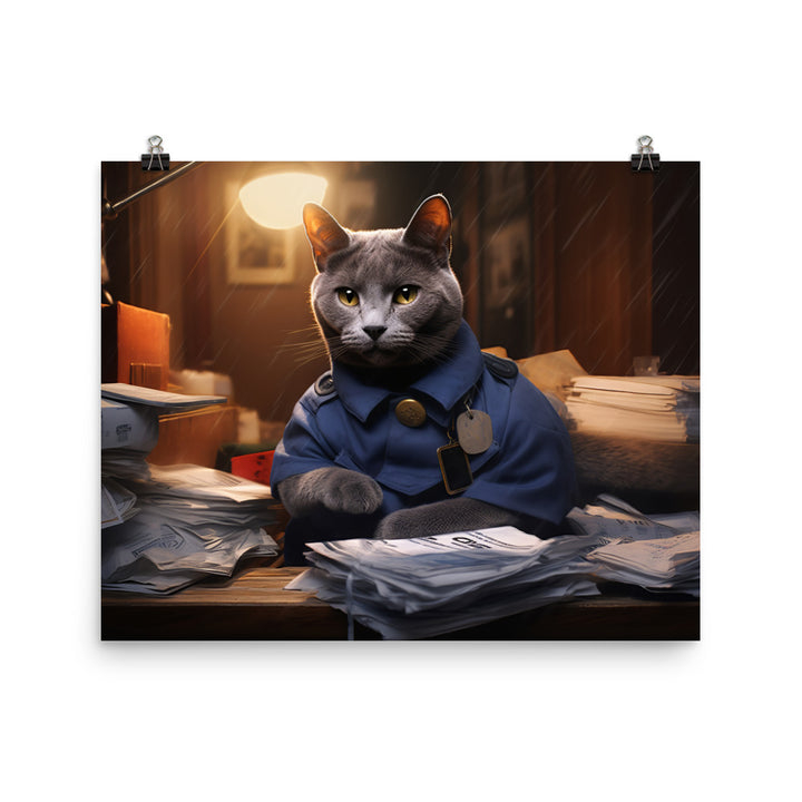 Russian Blue Mail Carrier Photo paper poster - PosterfyAI.com