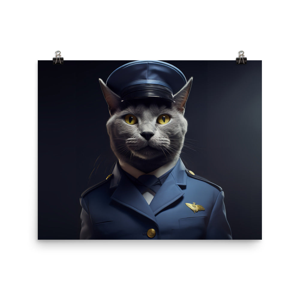 Russian Blue Cabin Crew Photo paper poster - PosterfyAI.com