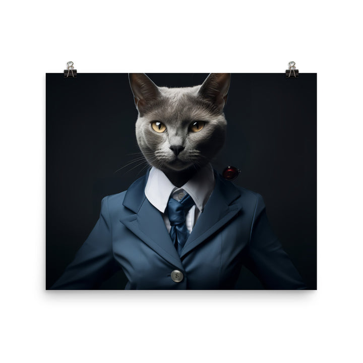 Russian Blue Cabin Crew Photo paper poster - PosterfyAI.com