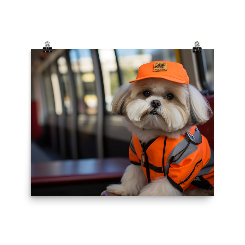 Lhasa Apso Transit Operator Photo paper poster - PosterfyAI.com