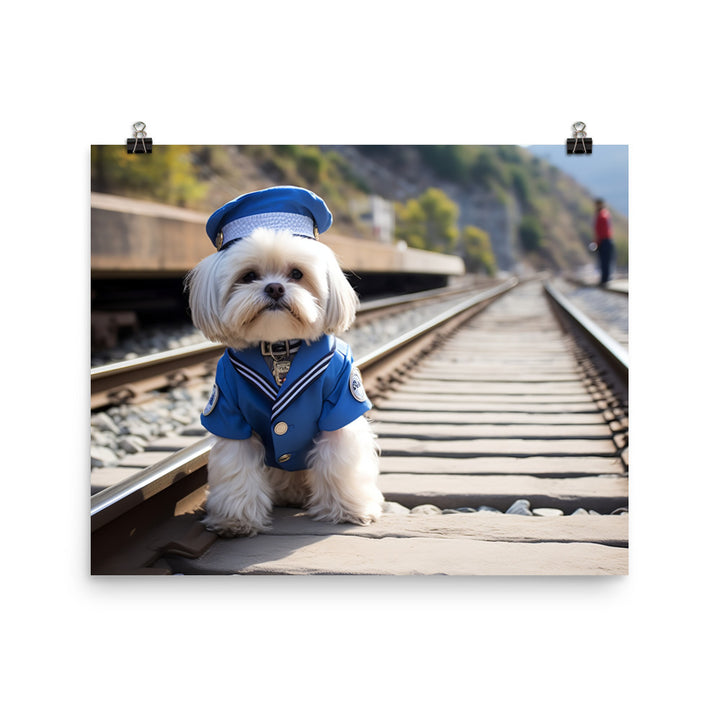 Lhasa Apso Transit Operator Photo paper poster - PosterfyAI.com