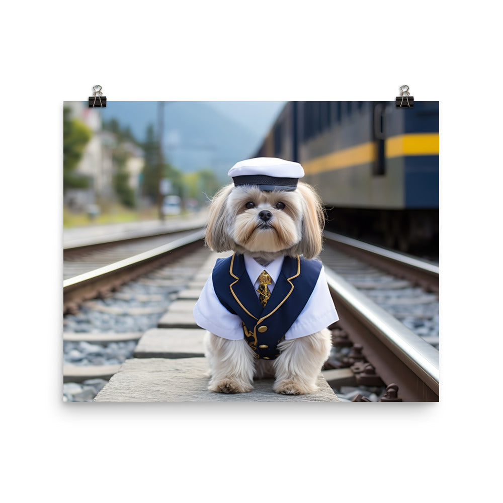 Lhasa Apso Transit Operator Photo paper poster - PosterfyAI.com