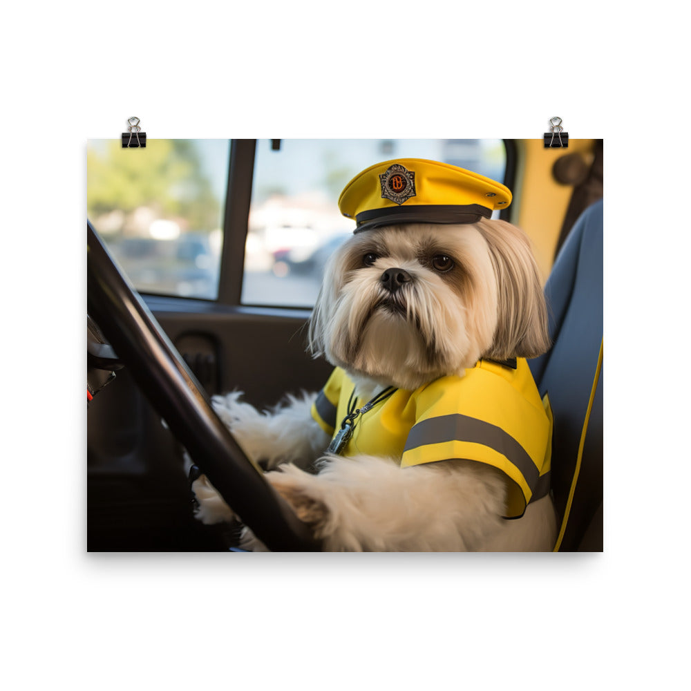 Lhasa Apso Transit Operator Photo paper poster - PosterfyAI.com