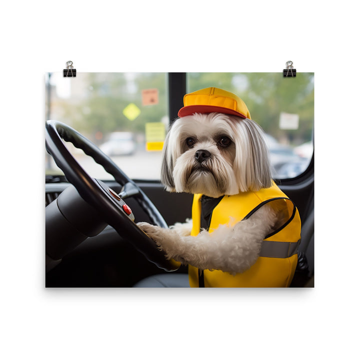 Lhasa Apso Transit Operator Photo paper poster - PosterfyAI.com