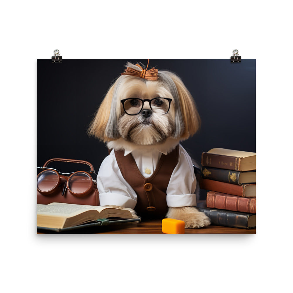 Lhasa Apso Student Photo paper poster - PosterfyAI.com