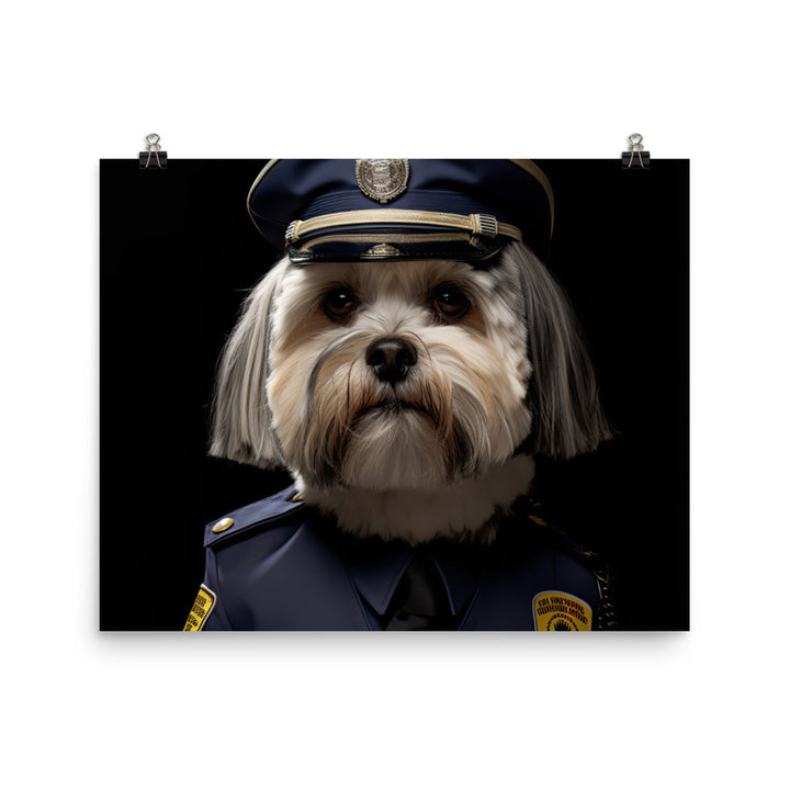 Lhasa Apso Security Officer Photo paper poster - PosterfyAI.com