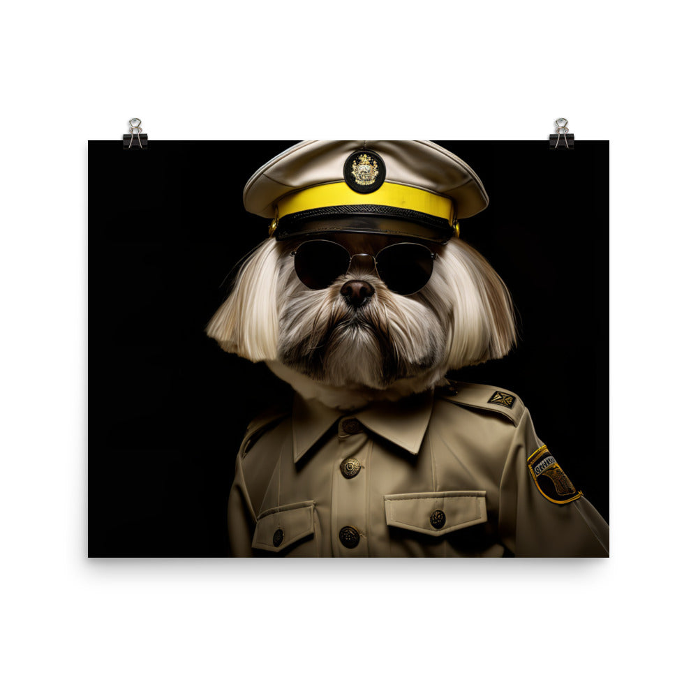 Lhasa Apso Security Officer Photo paper poster - PosterfyAI.com