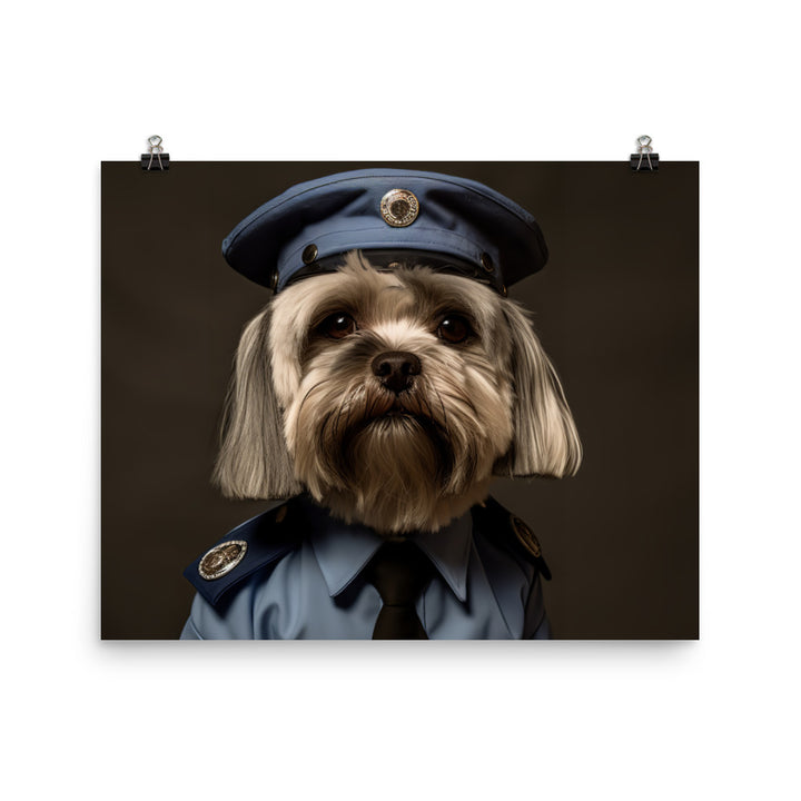 Lhasa Apso Prison Officer Photo paper poster - PosterfyAI.com