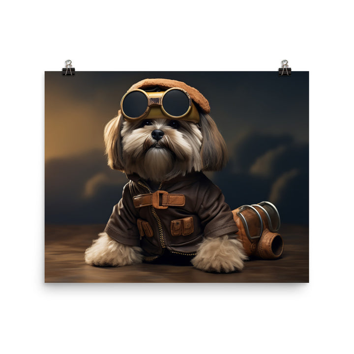 Lhasa Apso Pilot Photo paper poster - PosterfyAI.com