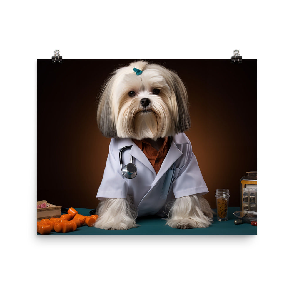 Lhasa Apso Doctor Photo paper poster - PosterfyAI.com