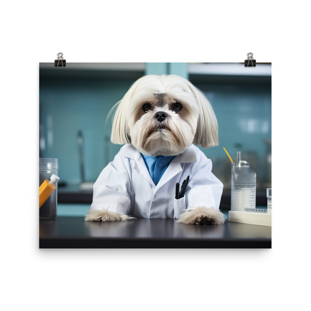 Lhasa Apso Pharmacist Photo paper poster - PosterfyAI.com