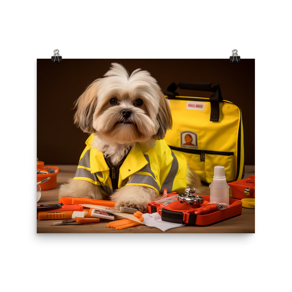 Lhasa Apso Paramedic Photo paper poster - PosterfyAI.com