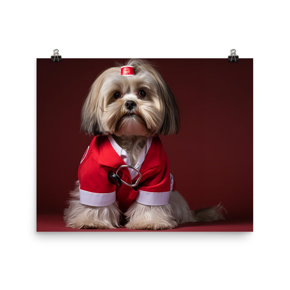 Lhasa Apso Nurse Photo paper poster - PosterfyAI.com