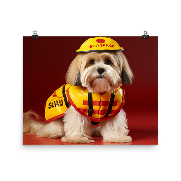 Lhasa Apso Lifeguard Photo paper poster - PosterfyAI.com