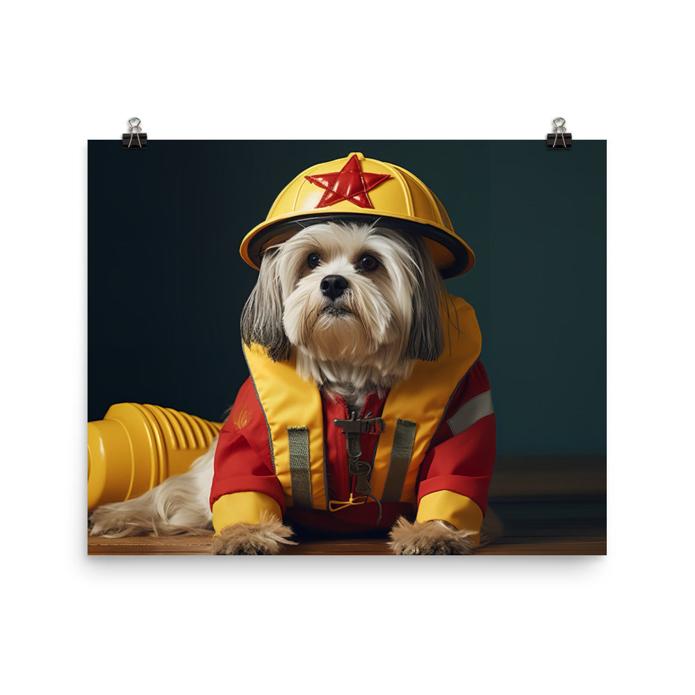 Lhasa Apso Lifeguard Photo paper poster - PosterfyAI.com