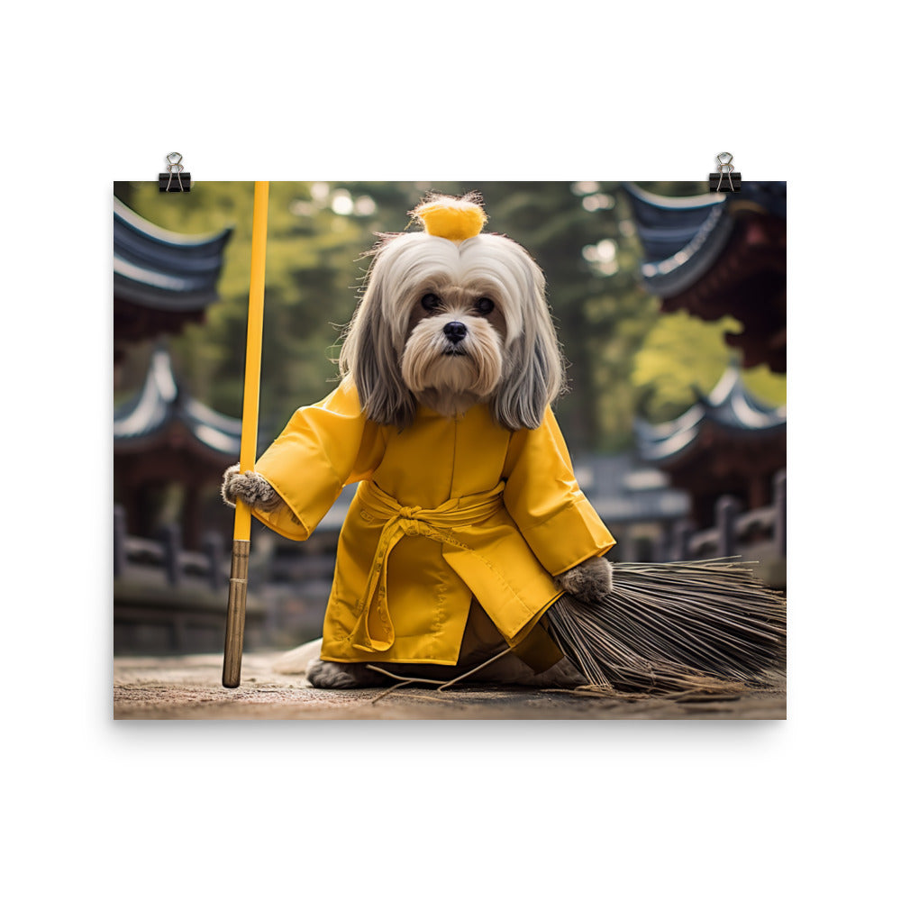 Lhasa Apso Janitor Photo paper poster - PosterfyAI.com