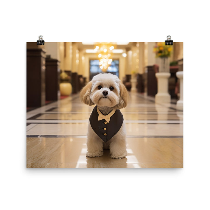 Lhasa Apso Hotel Staff Photo paper poster - PosterfyAI.com