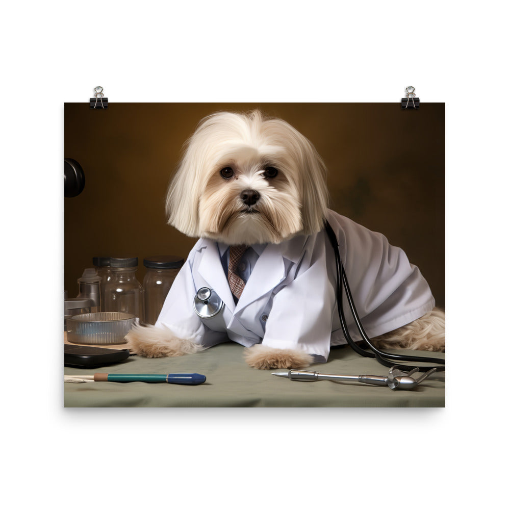 Lhasa Apso Doctor Photo paper poster - PosterfyAI.com