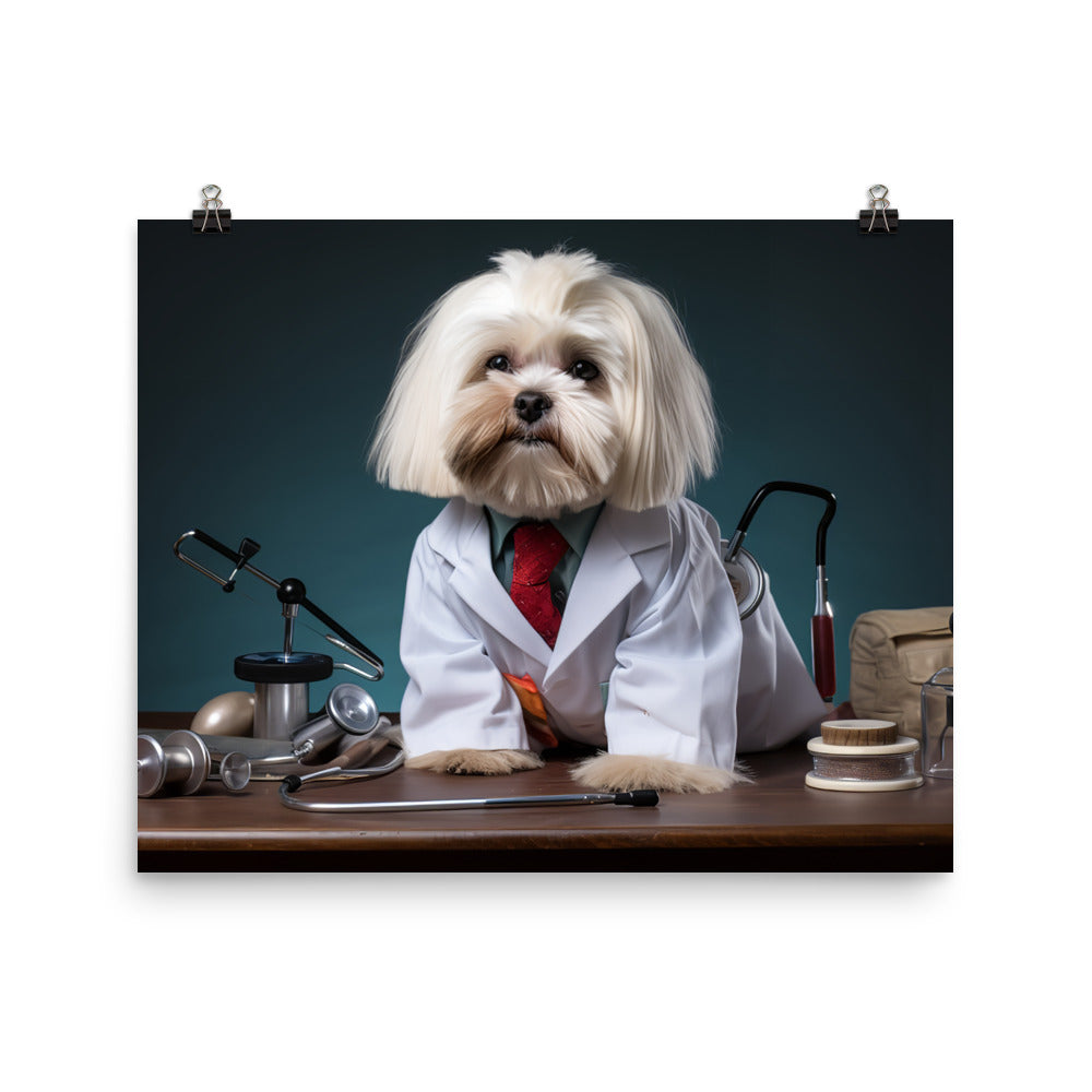 Lhasa Apso Doctor Photo paper poster - PosterfyAI.com