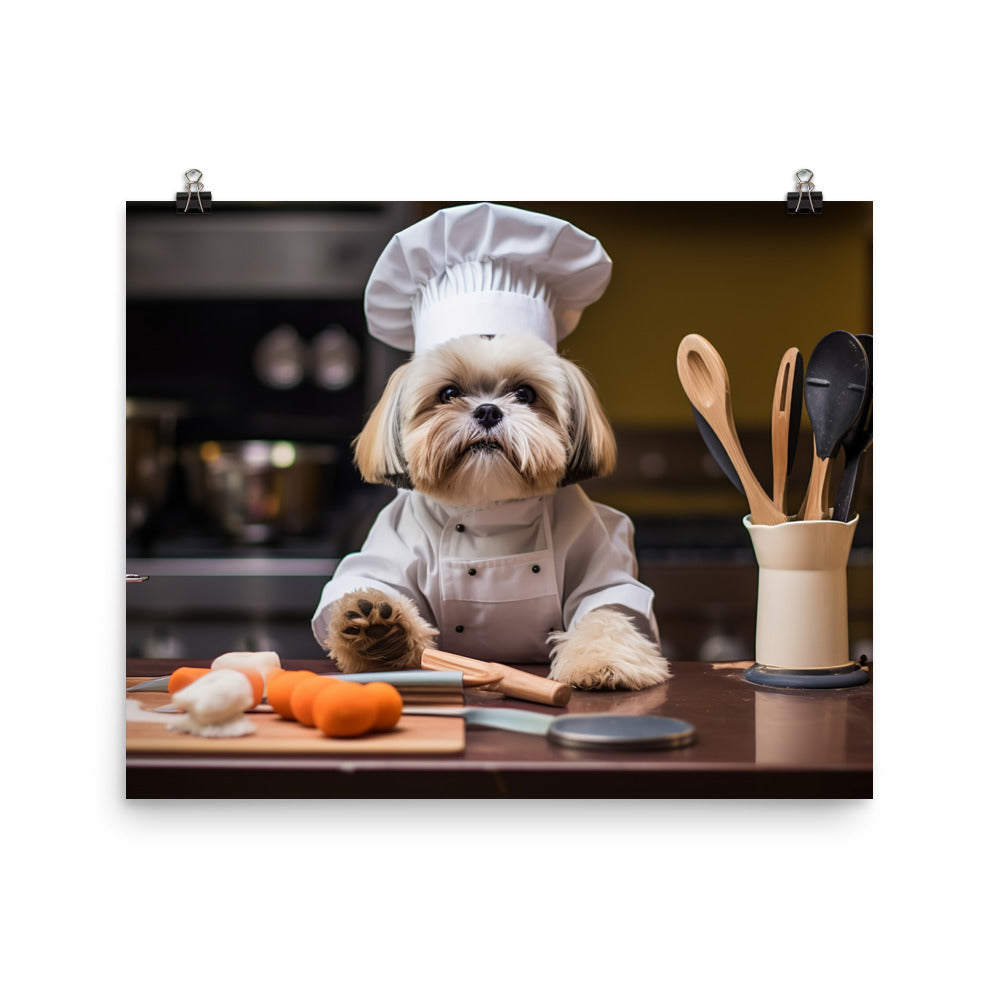 Lhasa Apso Chef Photo paper poster - PosterfyAI.com