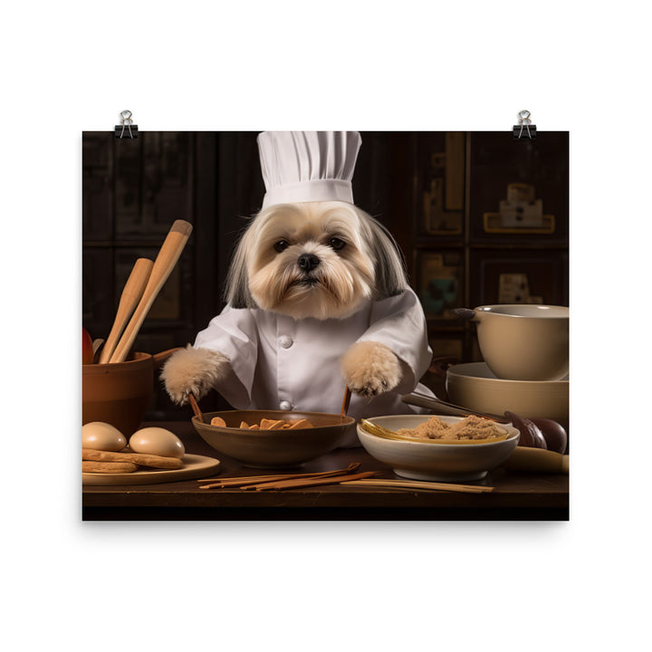 Lhasa Apso Chef Photo paper poster - PosterfyAI.com