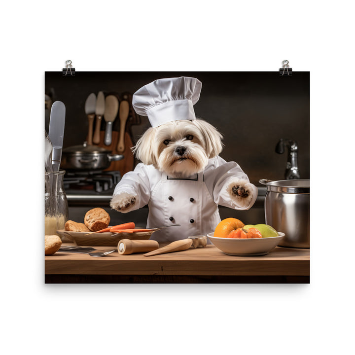 Lhasa Apso Chef Photo paper poster - PosterfyAI.com