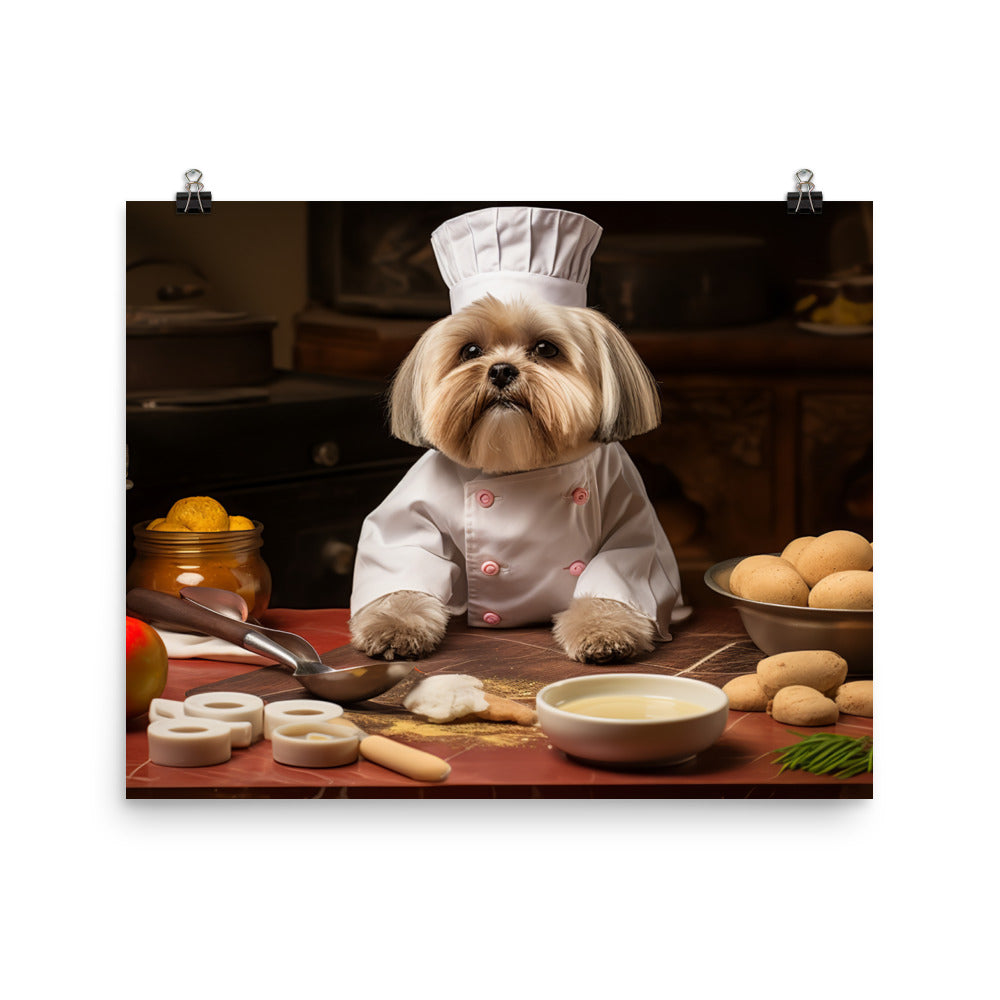 Lhasa Apso Chef Photo paper poster - PosterfyAI.com