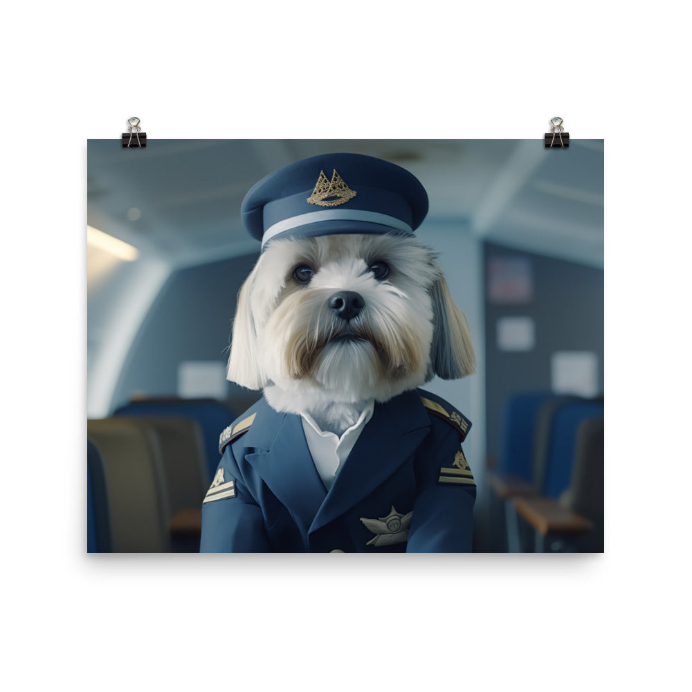 Lhasa Apso Cabin Crew Photo paper poster - PosterfyAI.com