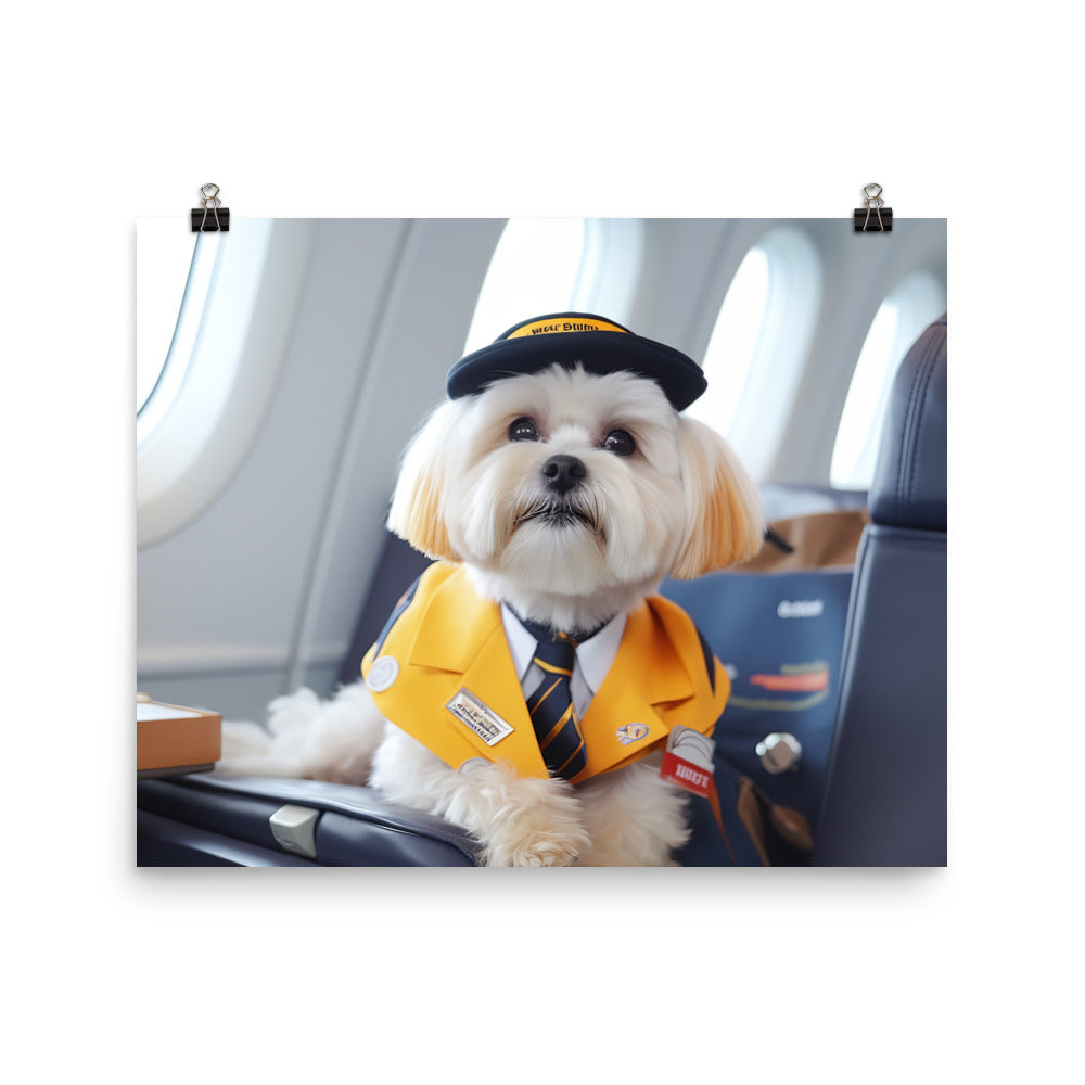 Lhasa Apso Cabin Crew Photo paper poster - PosterfyAI.com