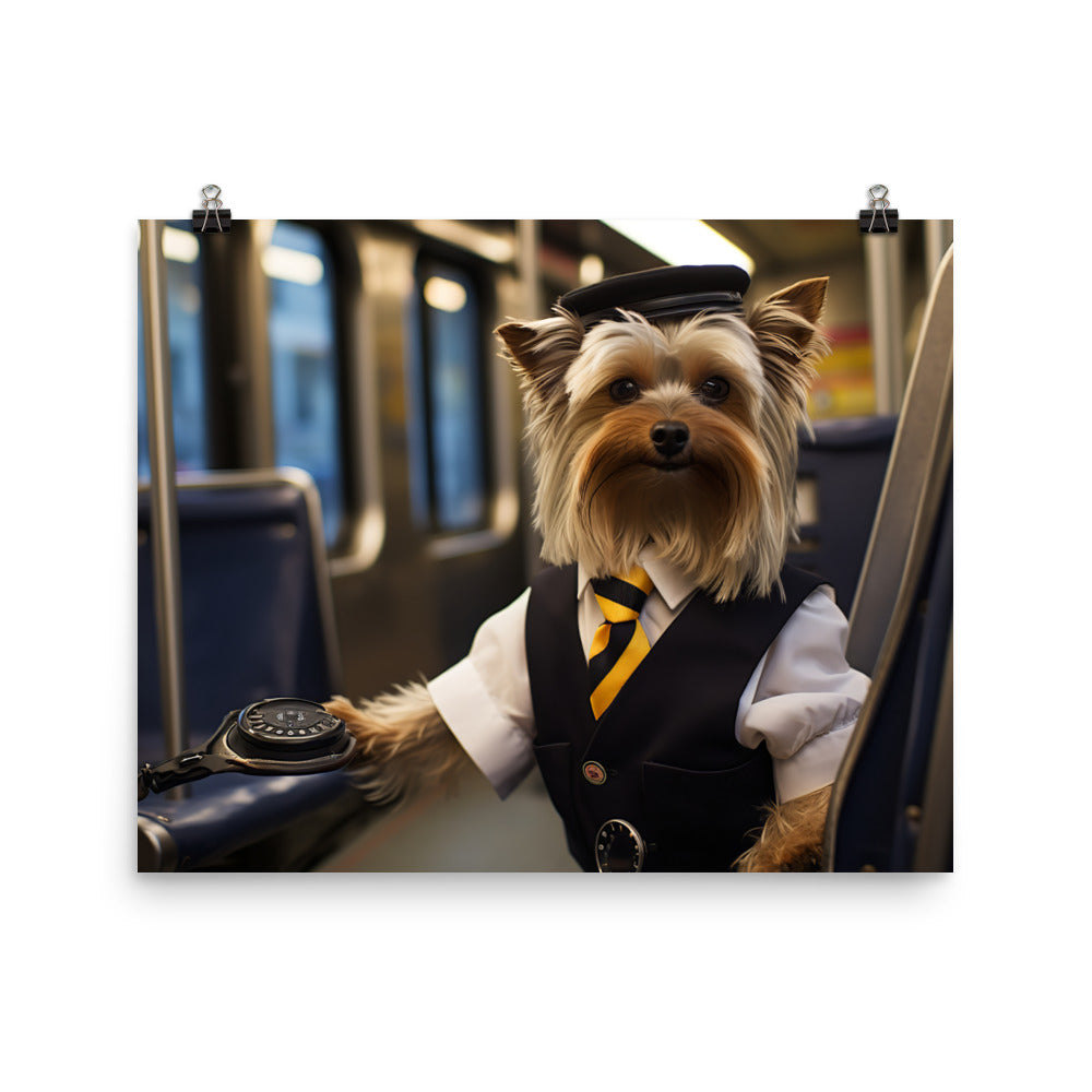 Yorkshire Terrier Transit Operator Photo paper poster - PosterfyAI.com