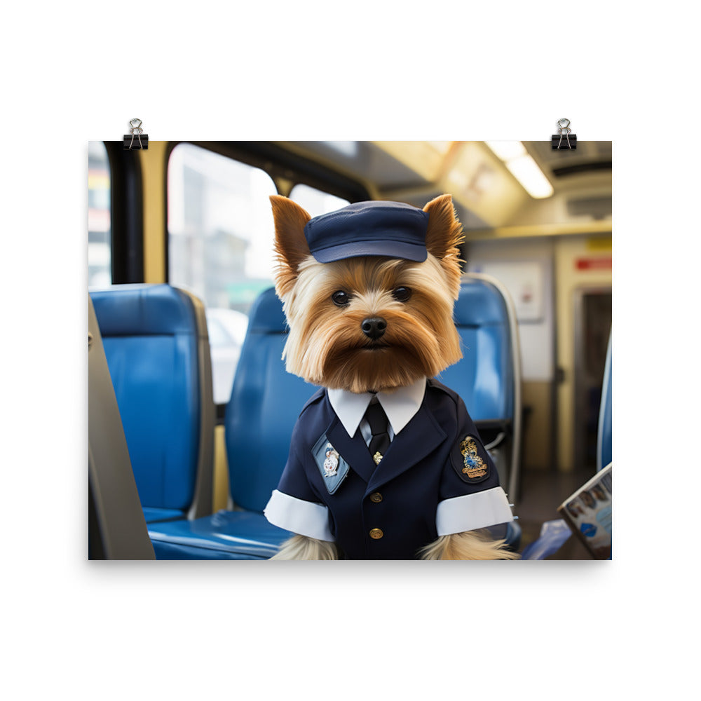 Yorkshire Terrier Transit Operator Photo paper poster - PosterfyAI.com