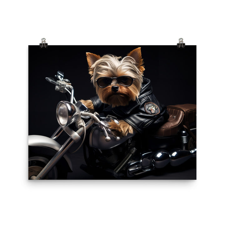 Yorkshire Terrier Superbike Athlete Photo paper poster - PosterfyAI.com