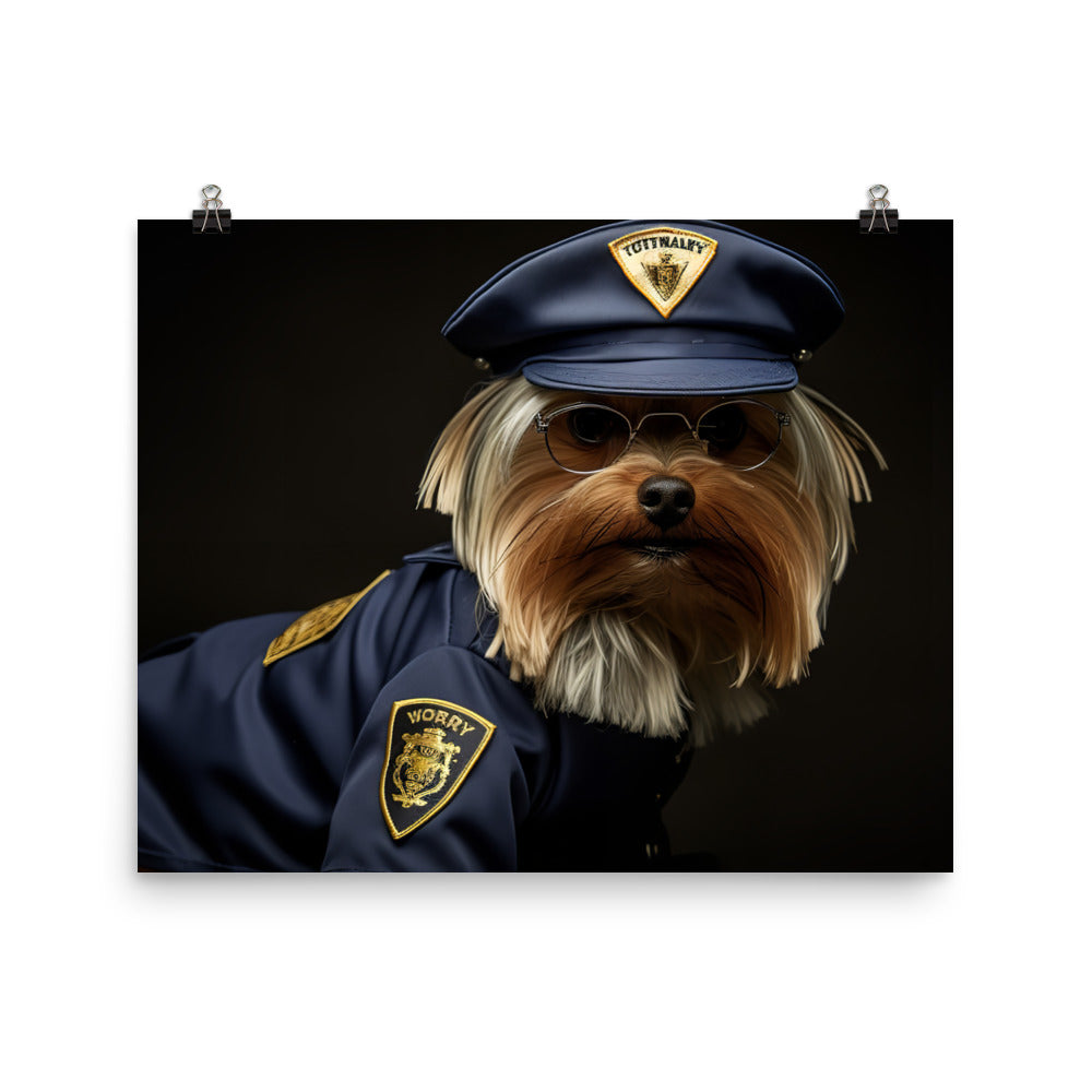 Yorkshire Terrier Security Officer Photo paper poster - PosterfyAI.com