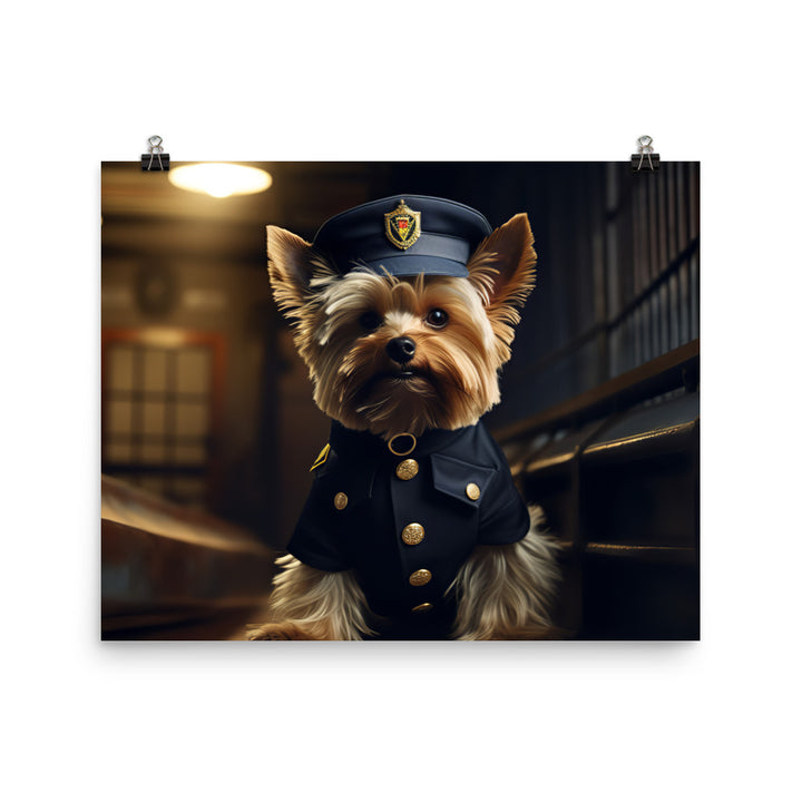 Yorkshire Terrier Security Officer Photo paper poster - PosterfyAI.com